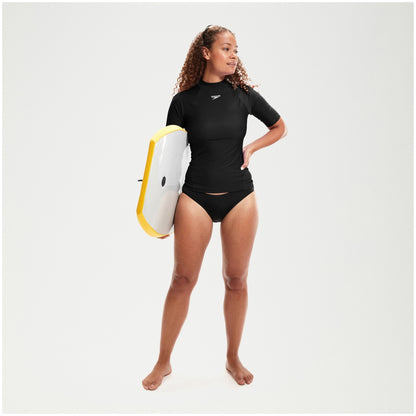 Speedo Short Sleeve Rash Top Black