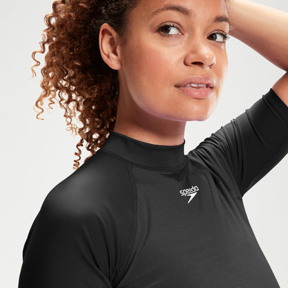 Speedo Short Sleeve Rash Top Black