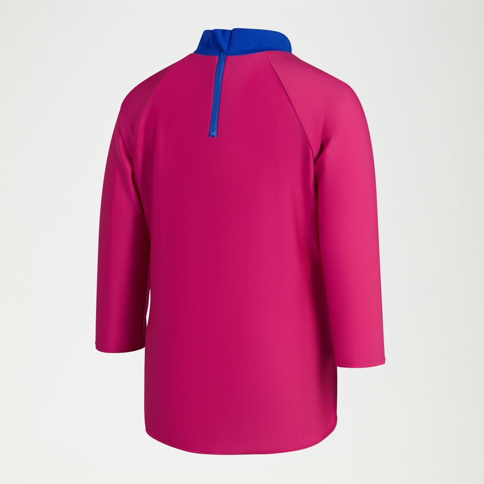 Speedo Girls Digital Long Sleeve Rash Top Pink/Blue