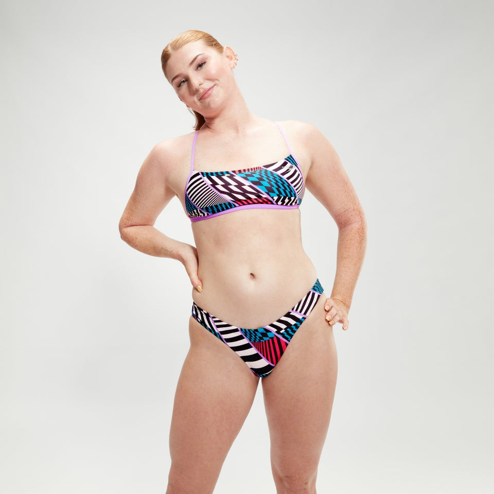 Speedo Club Training Allover Digital Hipster Bikini Bottom Black/White/Red