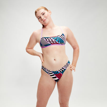 Speedo Club Training Allover Digital Hipster Bikini Bottom Black/White/Red