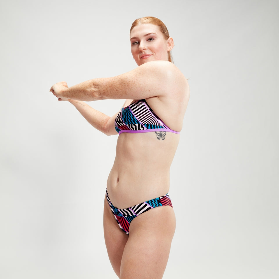 Speedo Club Training Allover Digital Hipster Bikini Bottom Black/White/Red