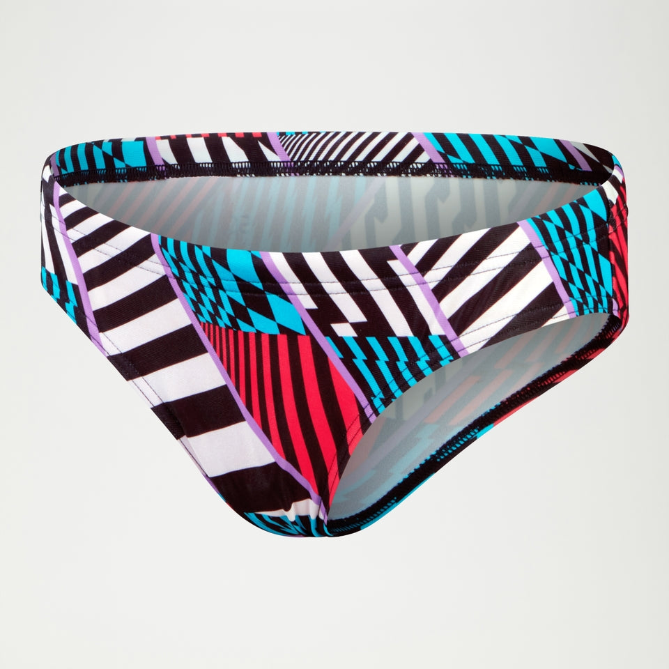 Speedo Club Training Allover Digital Hipster Bikini Bottom Black/White/Red