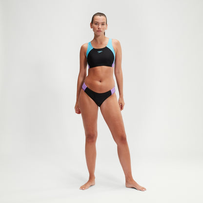 Speedo Colourblock Splice Bikini Black/Purple