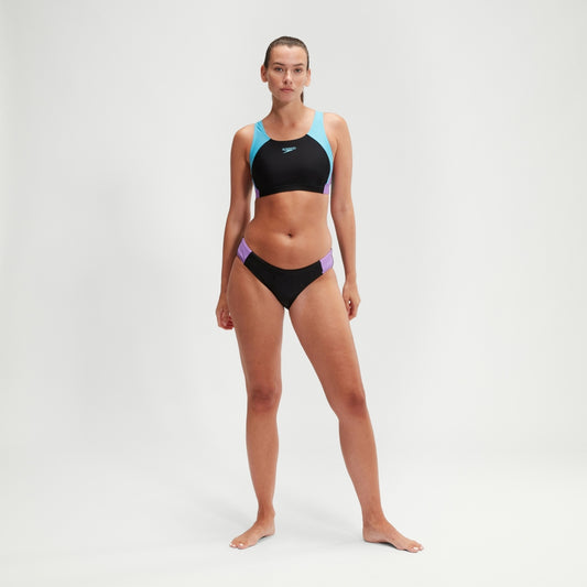 Speedo Colourblock Splice Bikini Black/Purple