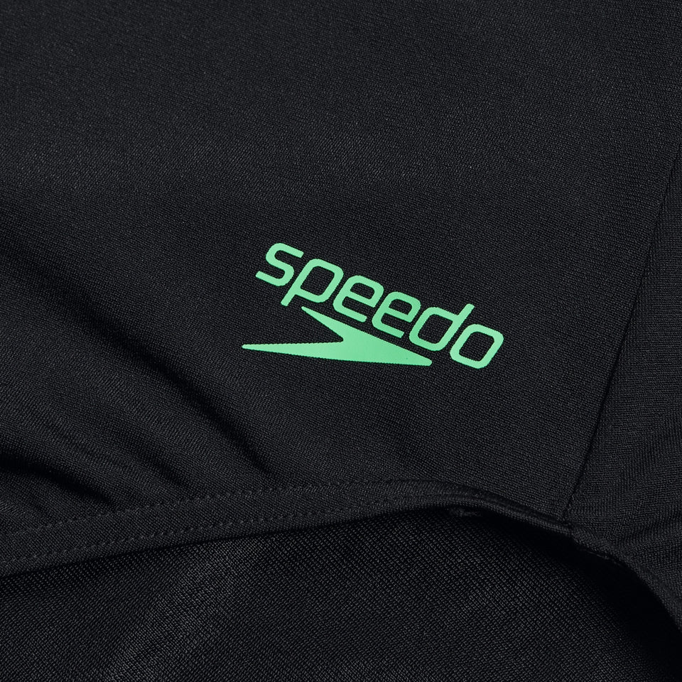 Speedo Racer Zip Swimsuit with Swim Bra Black/Green