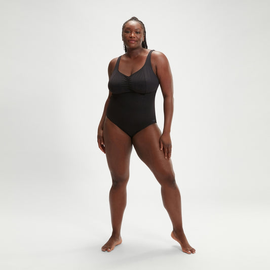 Speedo Plus Size Shaping AquaNite Swimsuit Black