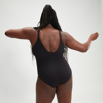 Speedo Plus Size Shaping AquaNite Swimsuit Black