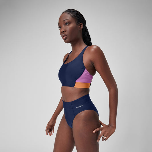 Speedo Colourblock Bikini Top Blue