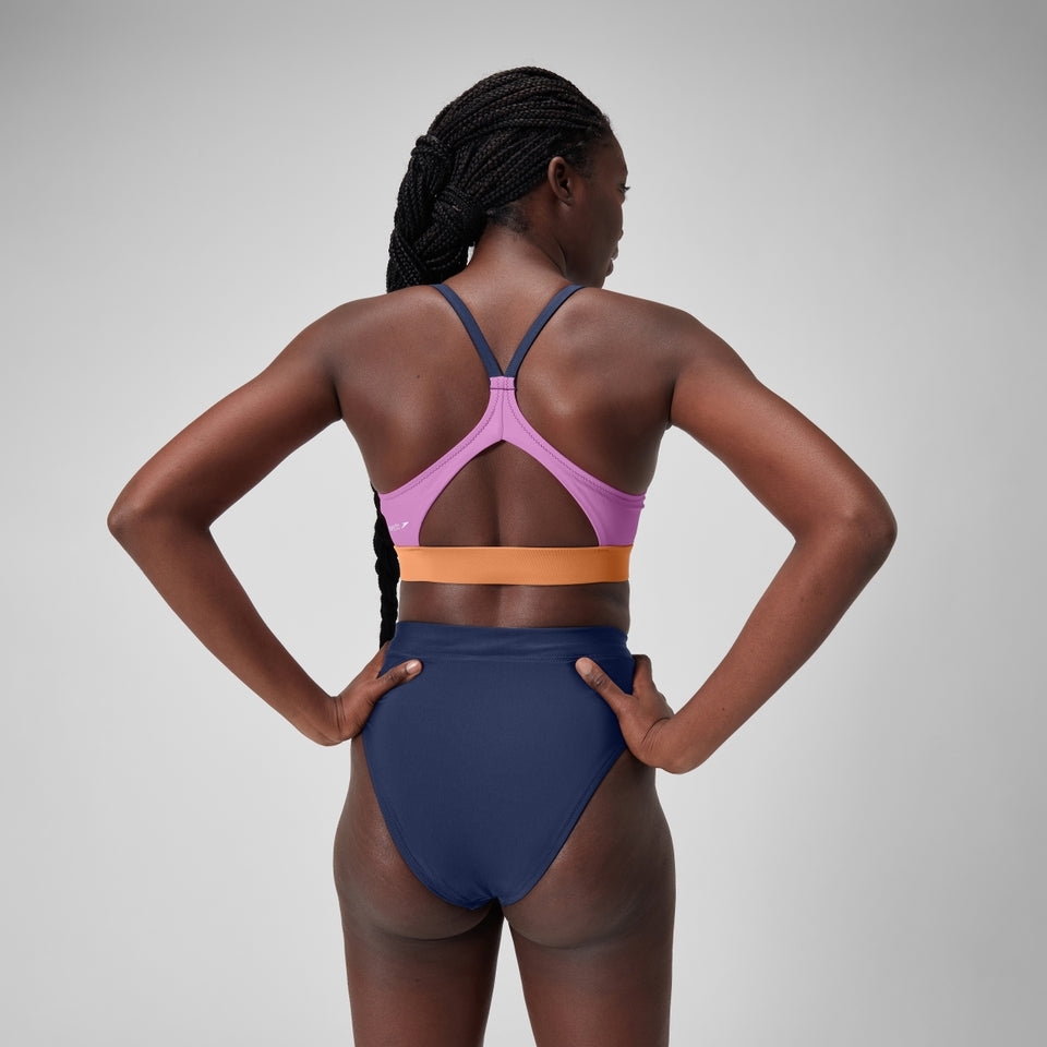 Speedo Colourblock Bikini Top Blue
