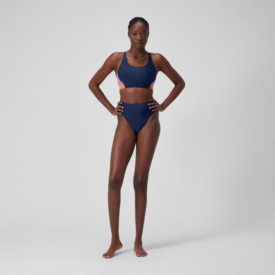 Speedo Colourblock Bikini Top Blue