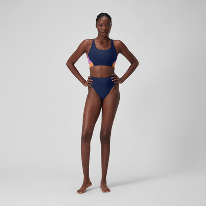 Speedo Colourblock Bikini Top Blue