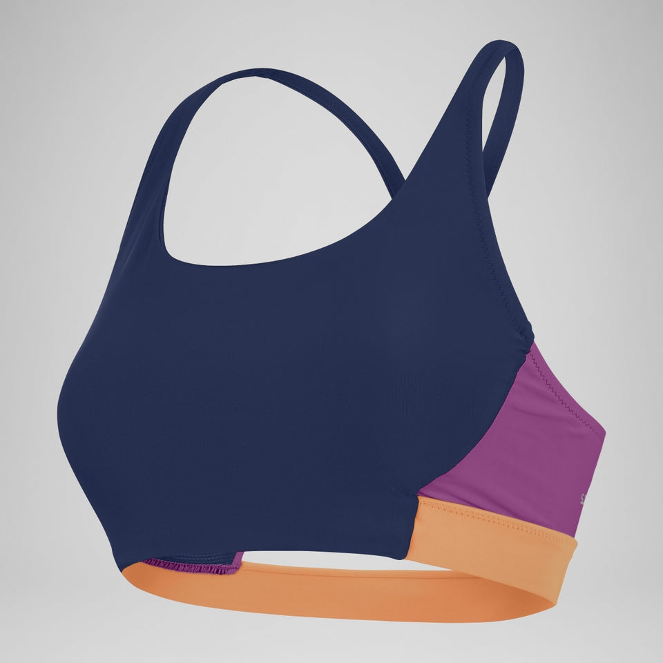 Speedo Colourblock Bikini Top Blue