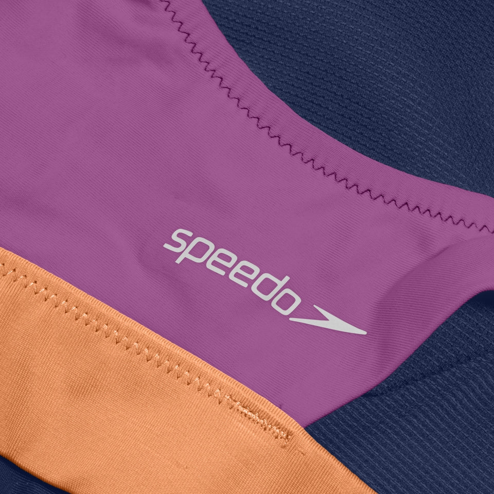 Speedo Colourblock Bikini Top Blue