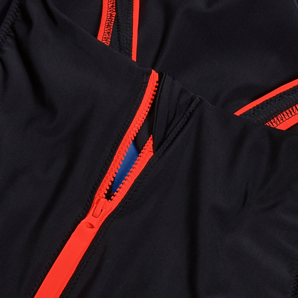 Speedo Colourblock Zip Swimsuit Black/Red
