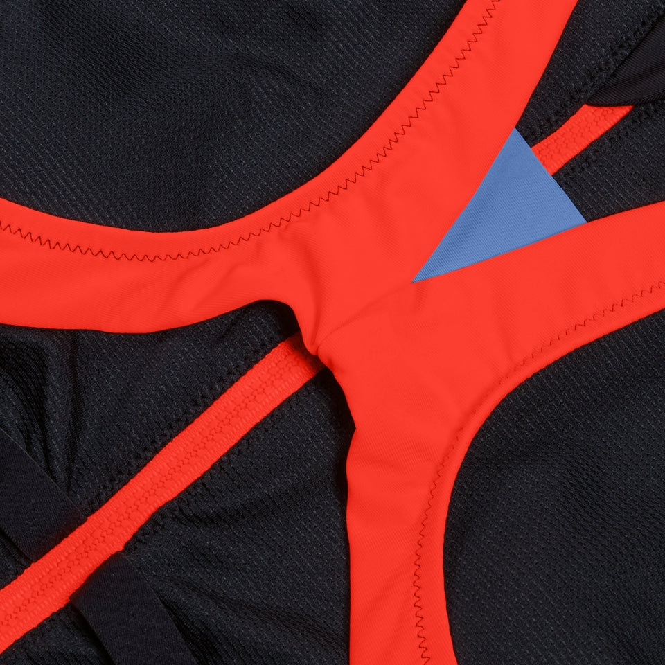 Speedo Colourblock Zip Swimsuit Black/Red