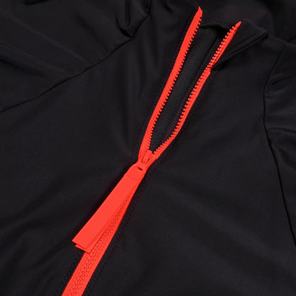 Speedo Colourblock Long Sleeve Zip Swimsuit Black/Red