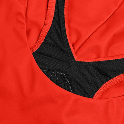 Speedo Solid Scoop with Mesh Swimsuit Red