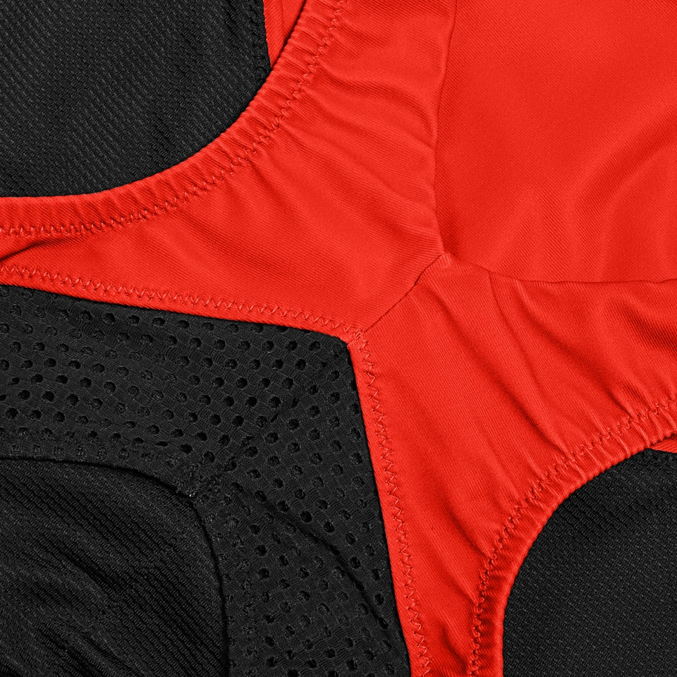 Speedo Solid Scoop with Mesh Swimsuit Red