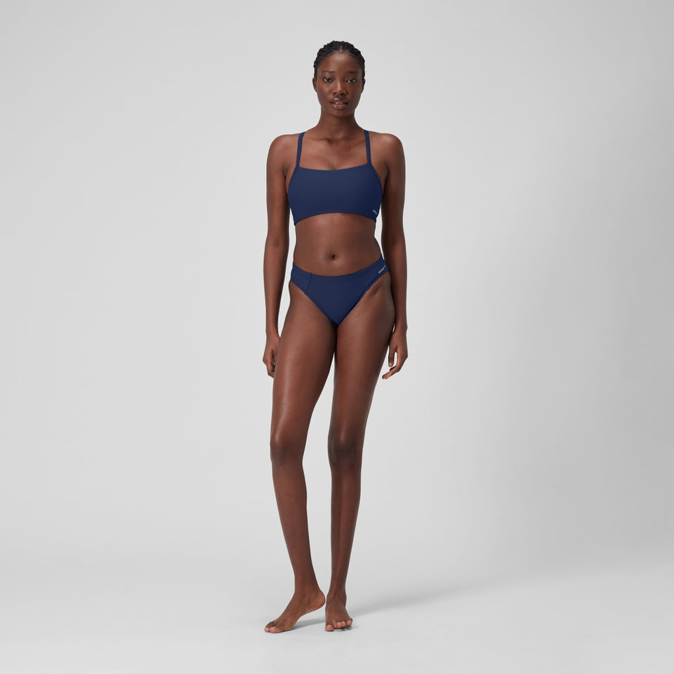Speedo Solid Racerback Bikini Top Blue