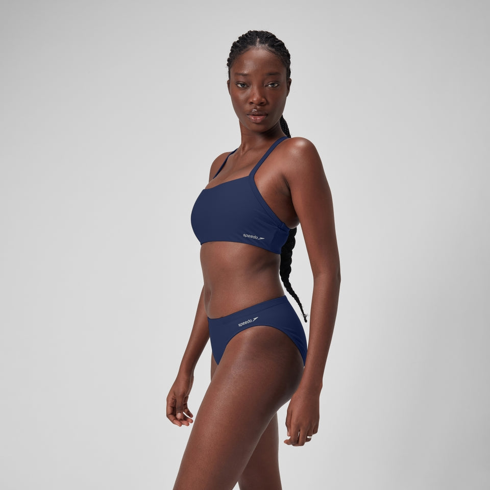 Speedo Solid Racerback Bikini Top Blue