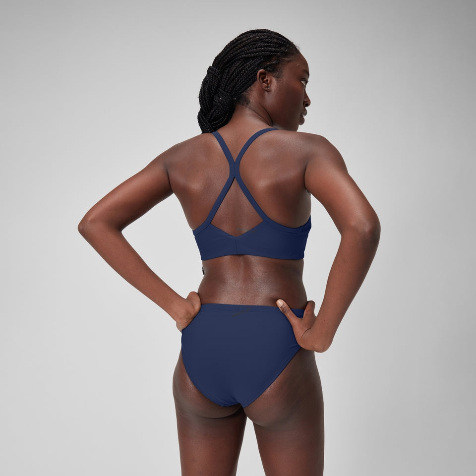 Speedo Solid Racerback Bikini Top Blue