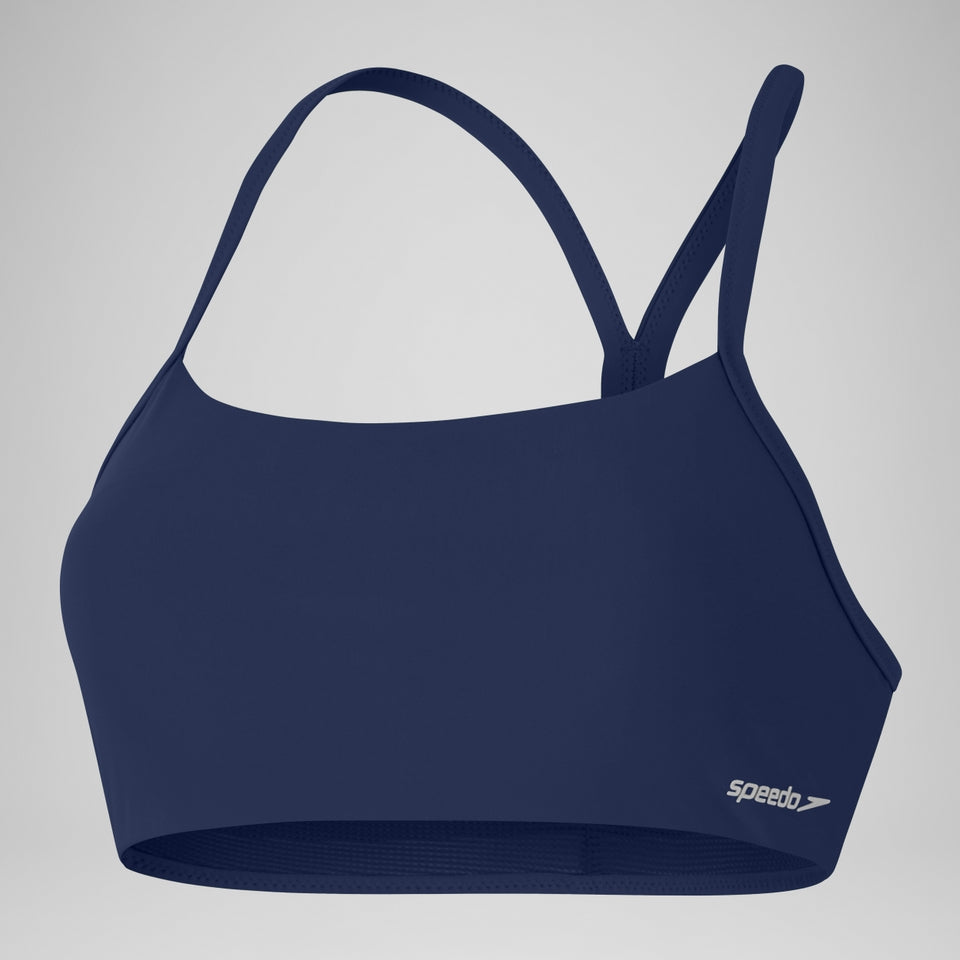Speedo Solid Racerback Bikini Top Blue