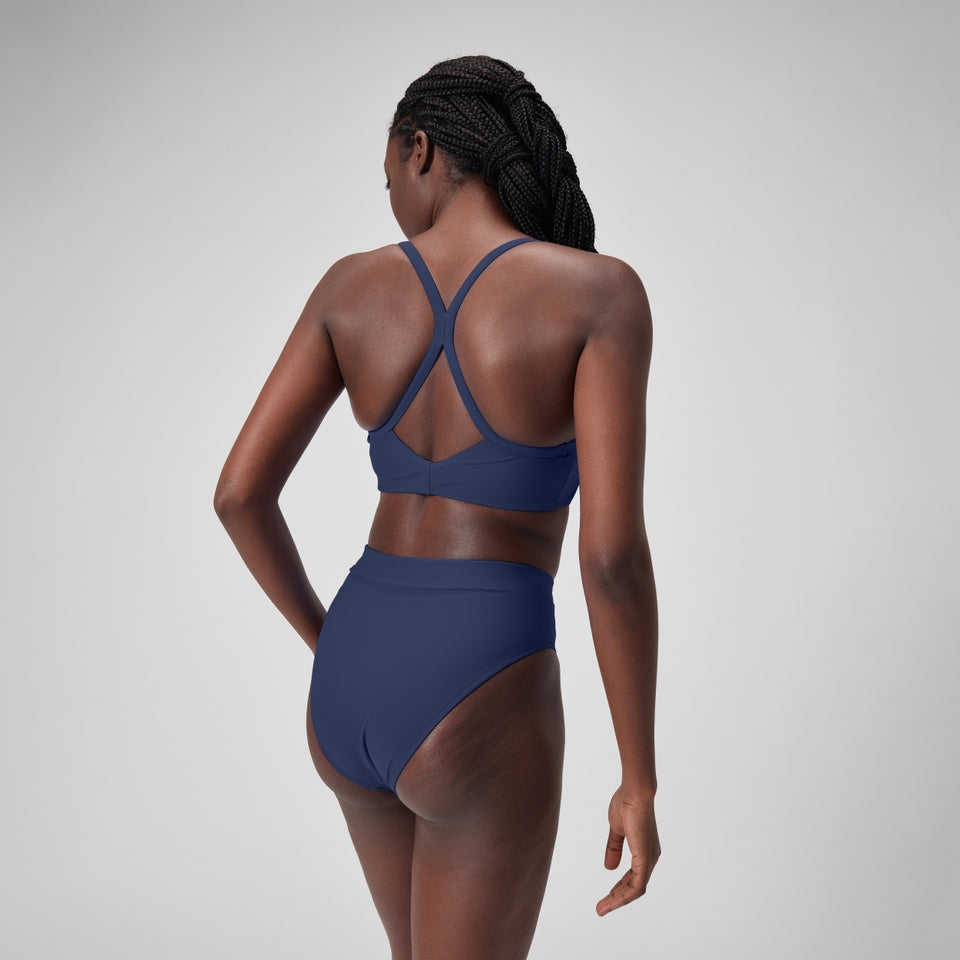Speedo Solid Hi Waist Bottom Blue