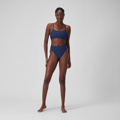 Speedo Solid Hi Waist Bottom Blue