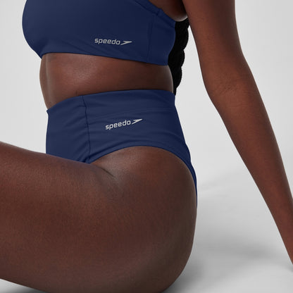 Speedo Solid Hi Waist Bottom Blue