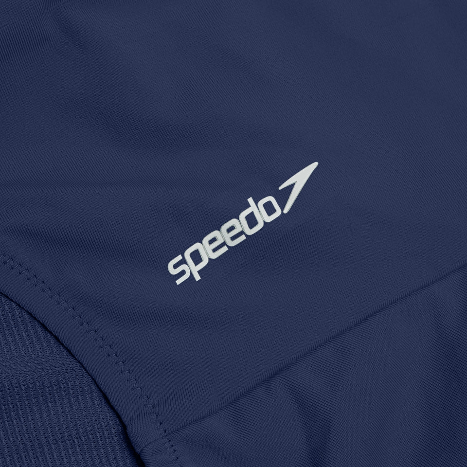 Speedo Solid Scoop with Mesh Swimsuit Blue