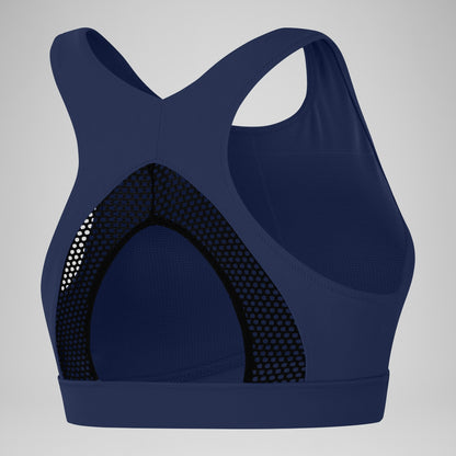 Speedo Solid Bikini Top with Mesh Blue