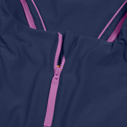 Speedo Colourblock Zip Swimsuit Blue