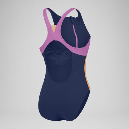 Speedo Colourblock Zip Swimsuit Blue