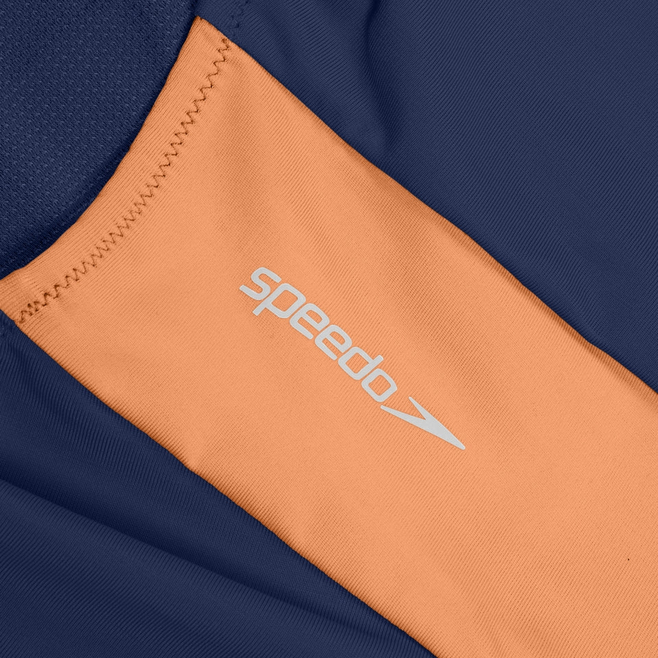 Speedo Colourblock Zip Swimsuit Blue