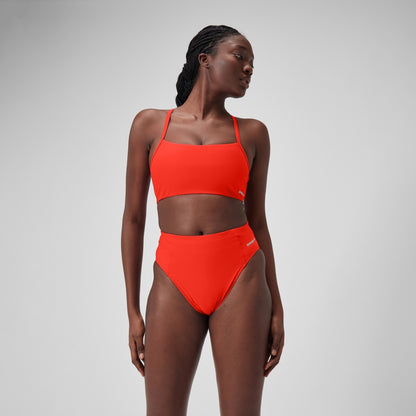 Speedo Solid Hi Waist Bottom Red