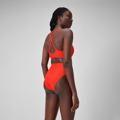 Speedo Solid Hi Waist Bottom Red