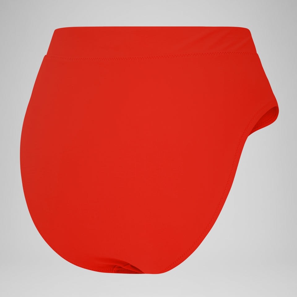 Speedo Solid Hi Waist Bottom Red