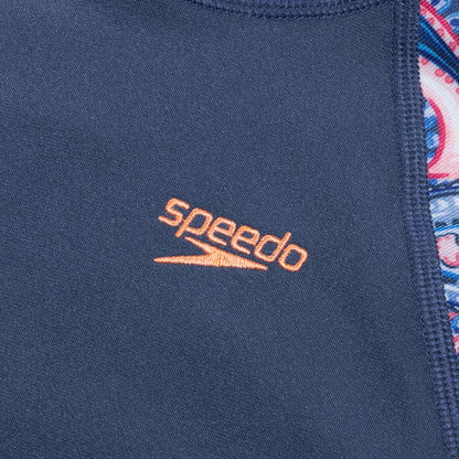 Speedo Printed Short Sleeve Rash Top Navy/Blue