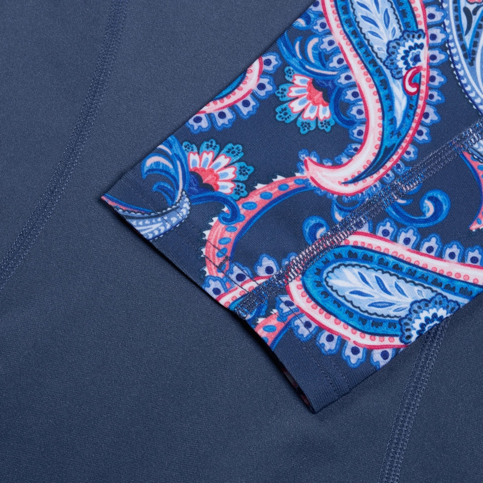 Speedo Printed Short Sleeve Rash Top Navy/Blue