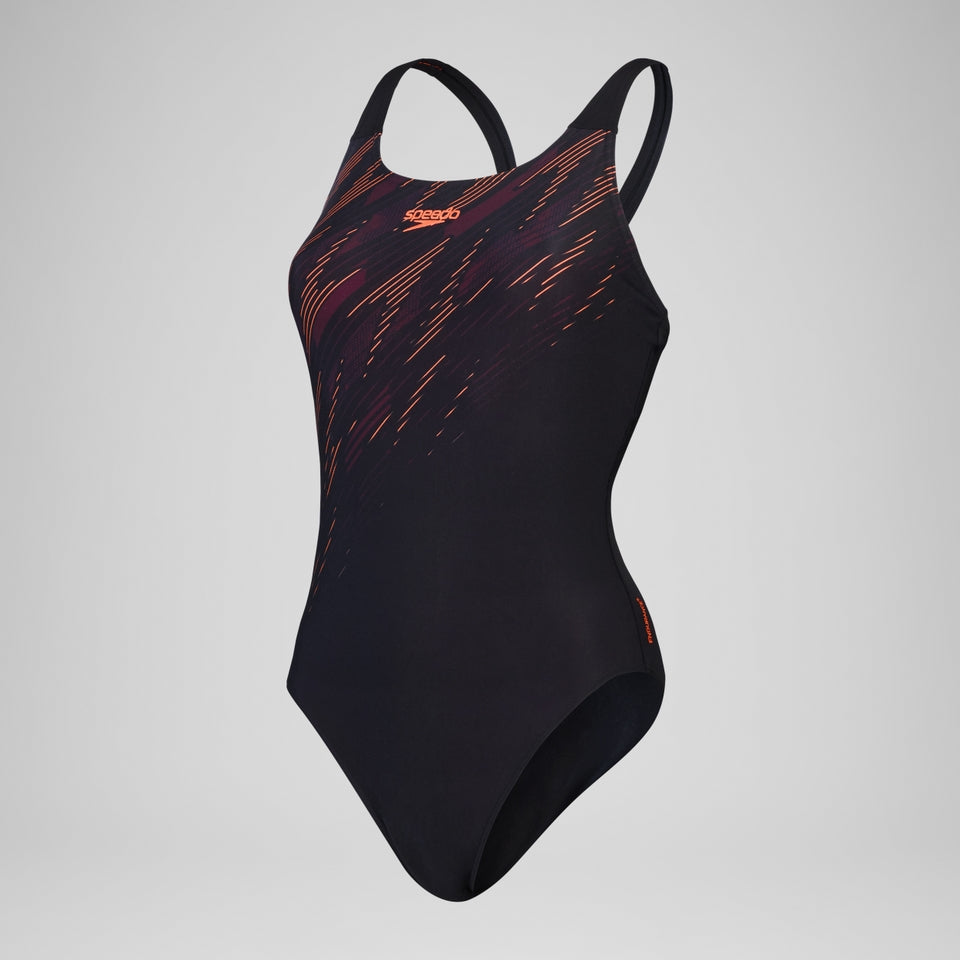 Speedo HyperBoom Placement Muscleback Swimsuit Black/Red