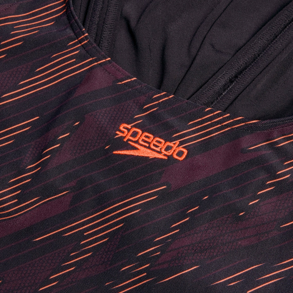 Speedo HyperBoom Placement Muscleback Swimsuit Black/Red