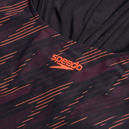 Speedo HyperBoom Placement Muscleback Swimsuit Black/Red
