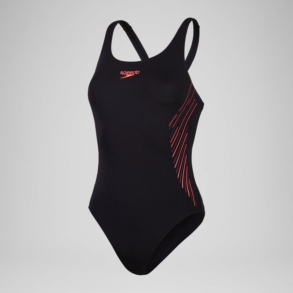Speedo Placement Muscleback Swimsuit Black/Purple