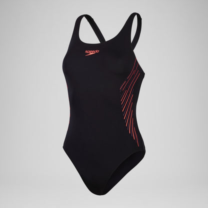 Speedo Placement Muscleback Swimsuit Black/Purple