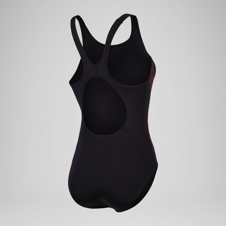 Speedo Placement Muscleback Swimsuit Black/Purple