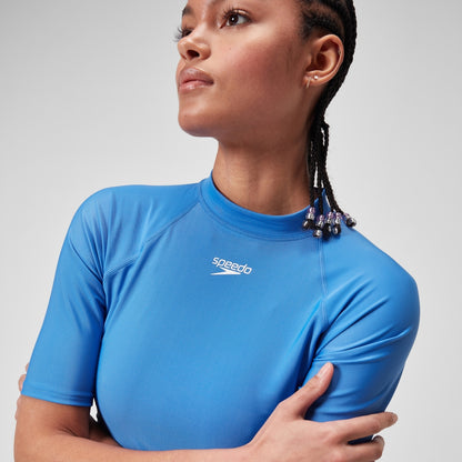 Speedo Short Sleeve Rash Top Blue