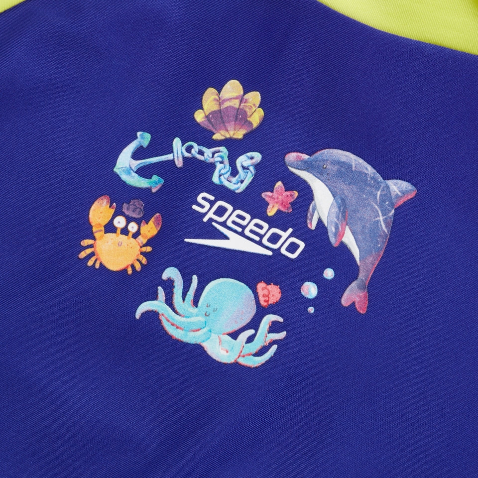 Speedo Boys' Digital Long Sleeve Rash Top Blue