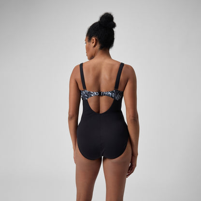 Speedo Shaping Printed OpusGem DD+ Swimsuit Black/Grey