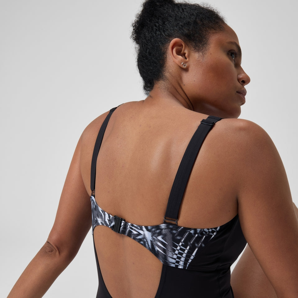 Speedo Shaping Printed OpusGem DD+ Swimsuit Black/Grey